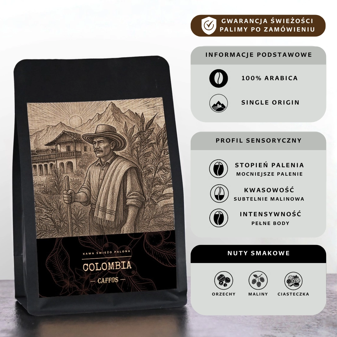 kawa ziarnista Colombia 100% arabica świeżopalona